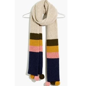 Madewell Striped Pom Pom Scarf